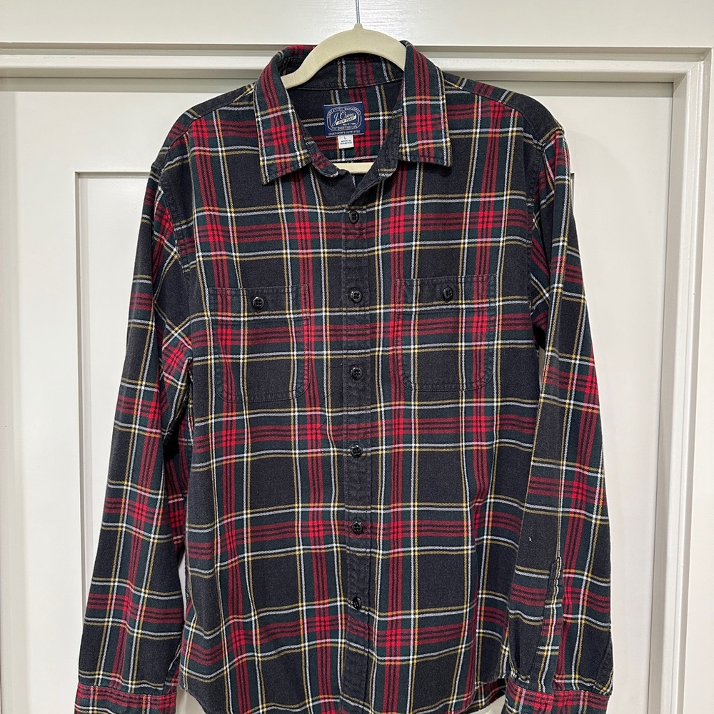J. Crew Casual Button Down Shirt Black and Red